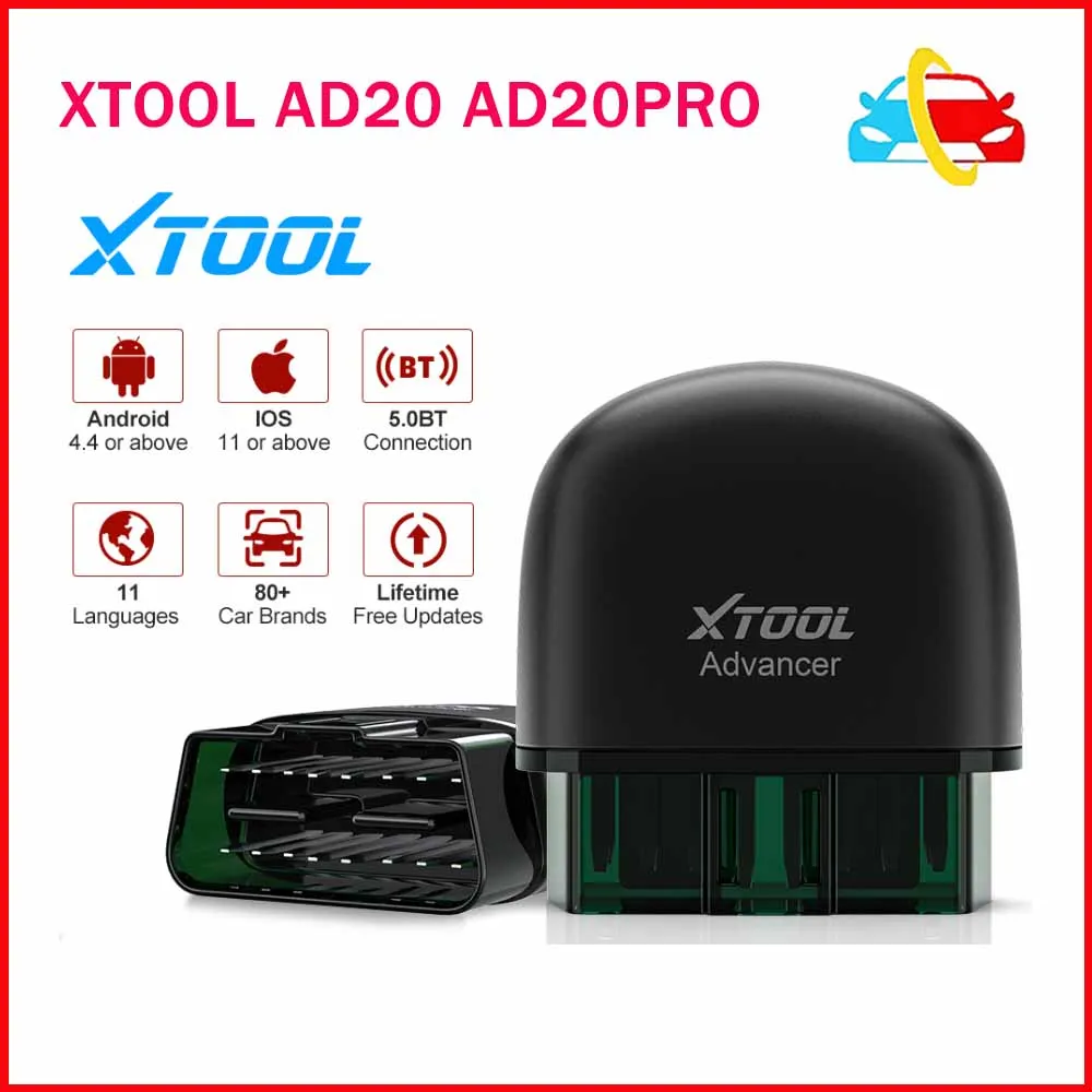 

XTOOL AD20 AD20PRO Obd2 Automotive Diagnostic Tools Bluetooth obd2 Scanner Auto All Systems DIagnosis Battery Test Colorful HUD