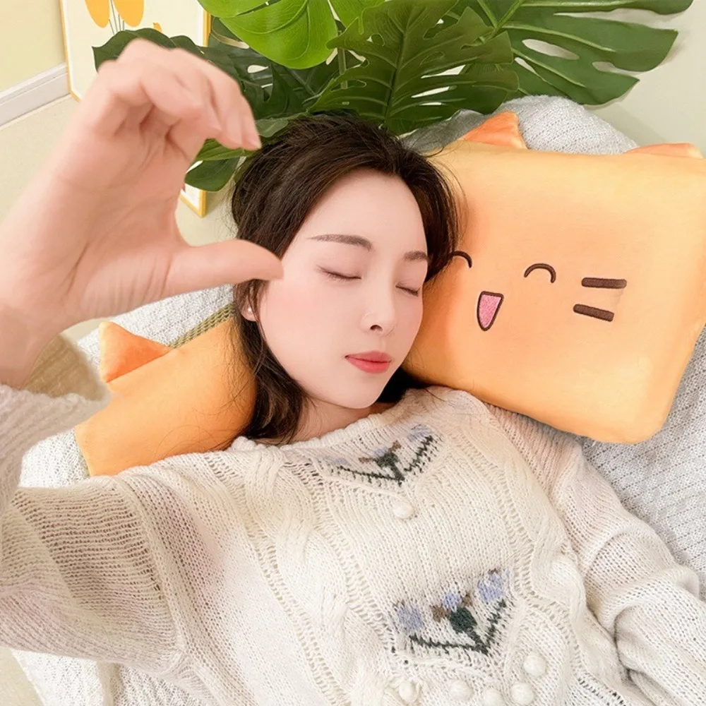 

Comfortable Cat Nap Pillow Soft Non-Slip Design Rebound Pillow Cartoon Breathable Machine Washable Cushion Sofa Use