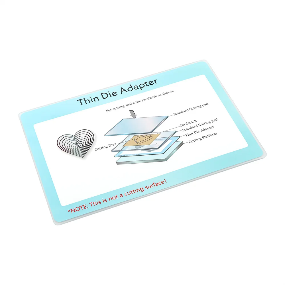 Thin Die Adapter for Die Cutting Machine, 22.8x15.4cm PC Plastic Standard Adapter Pad, Clear Polycarbonate Plastic Cutting Plate