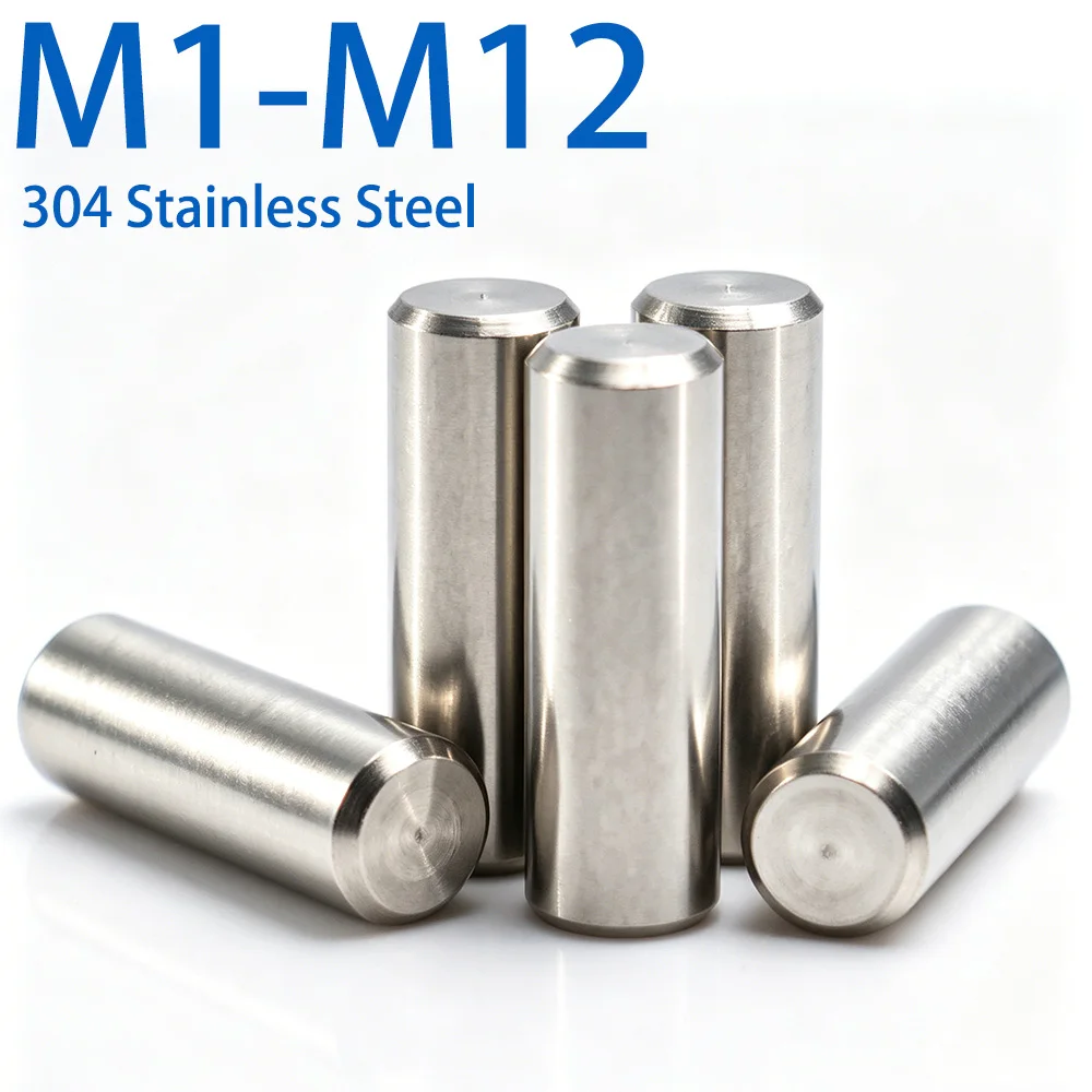 2-50pcs 304 Stainless Steel Dowel Pins Solid Cylindrical Locating Shaft Fixing Pin M1 M1.5 M2 M2.5 M3 M4 M5 M6 M8 M10 M12