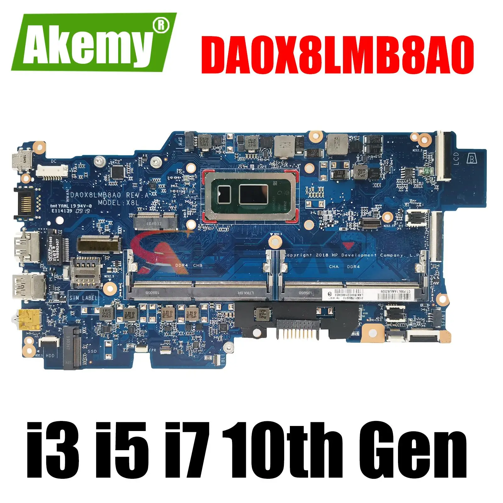 Laptop Motherboard For HP Probook 430 G7 X8M-6L L77217-601 L77221-601 DA0X8LMB8D0 Computer Mainboard CPU I3 I5 I7 10th Gen