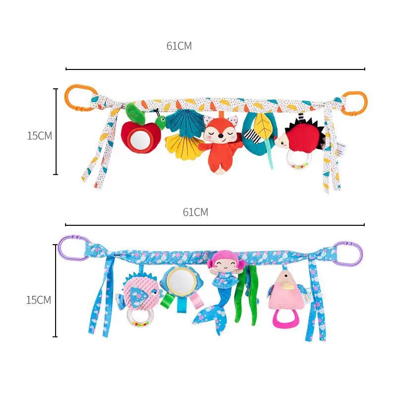 아기 침대 걸이식 딸랑이 장난감, 감각 아기 봉제 딸랑이 장난감, 유모차 카시트 장난감, 신생아용 게임 장난감, 0 6 12 개월