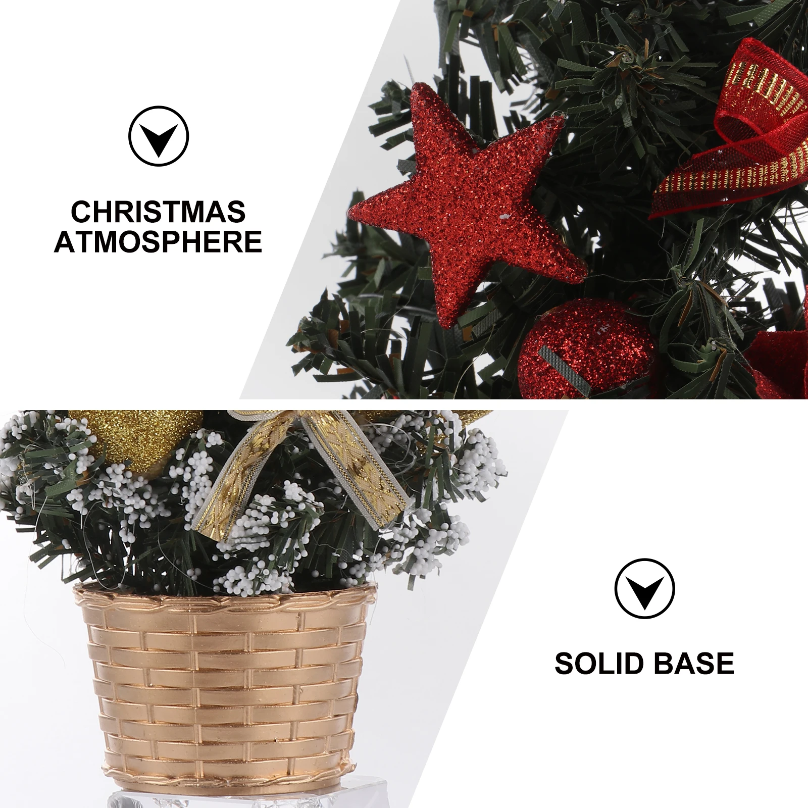 

3 pcs Mini Christmas Tree Decorations Golden Red Purple Artificial Xmas Trees For Holiday Party Home Office Diy Decor Supplies