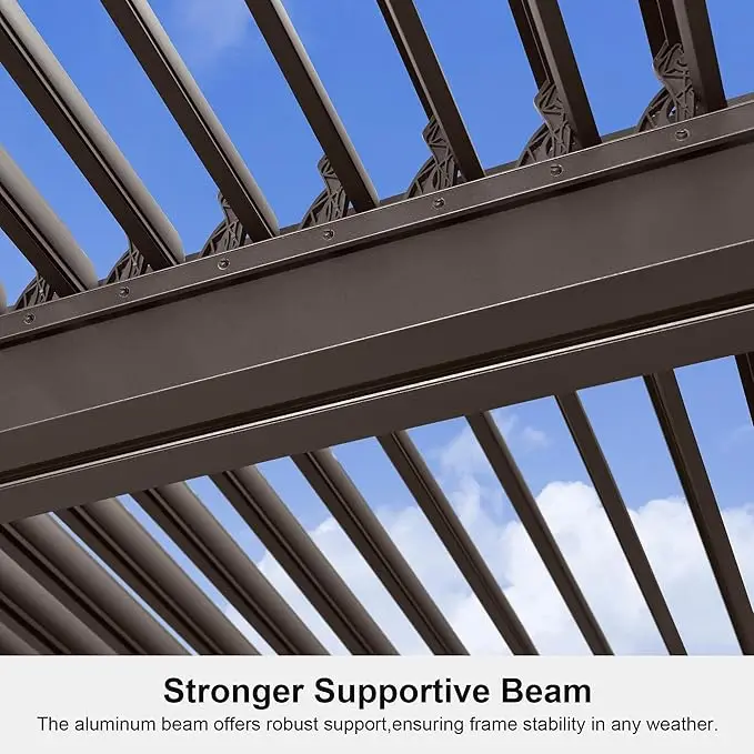 Durable Electric Aluminum Modern Outdoor Sunshade with Screen Highly Windproof & Weather-Resistant for All Seasons