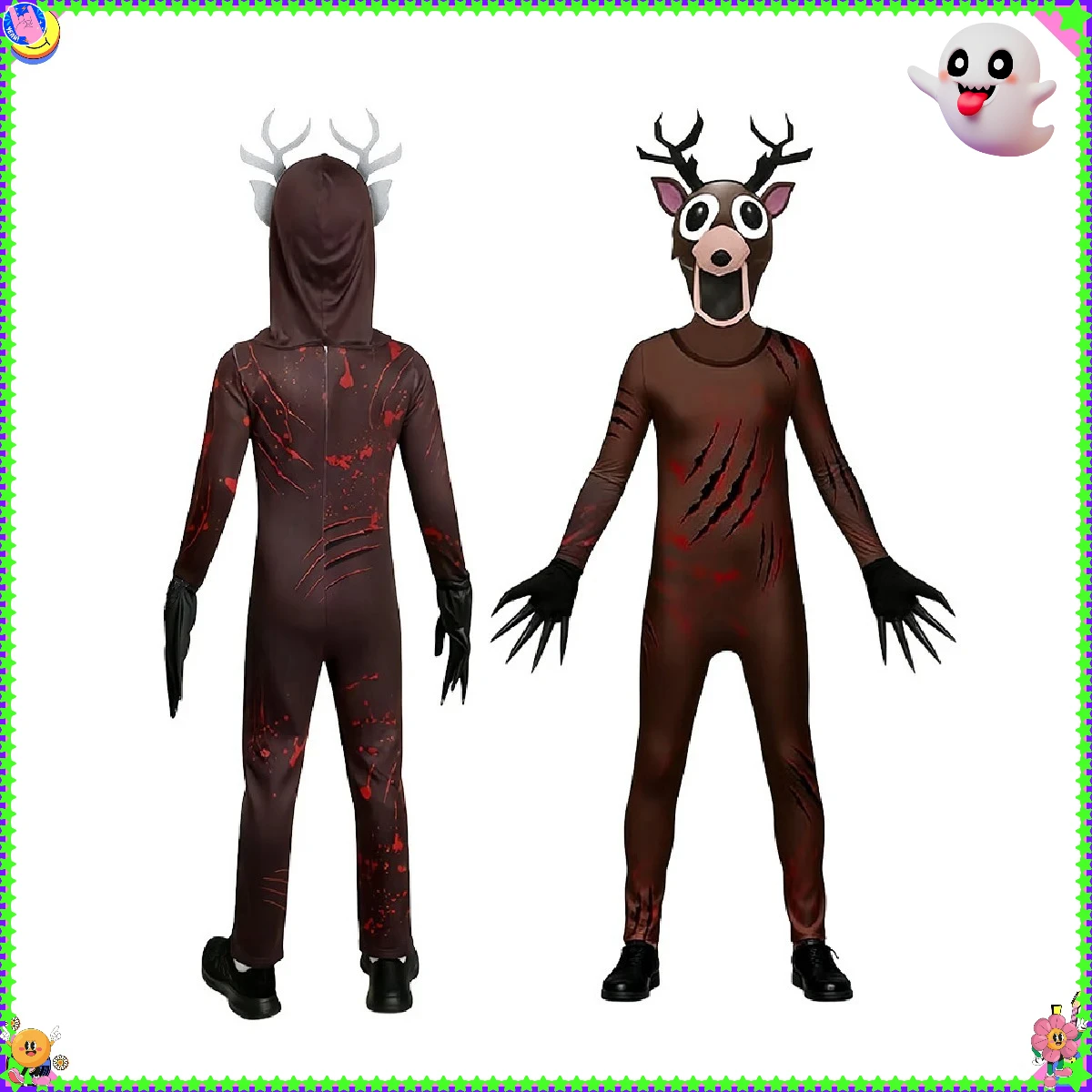 حار 99 ليال في الغابة الغزلان زي البومة تأثيري الزي هالوين زي للطفل كابوس الرنة هدية الكريسماس