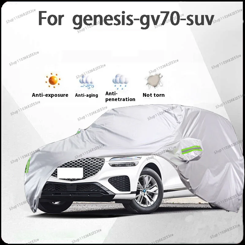 

For Genesis GV70 Fit Car Cover - Waterproof, Dustproof, Sunshade (UV), Snowproof | Silve Full Cover with All-Day Protection