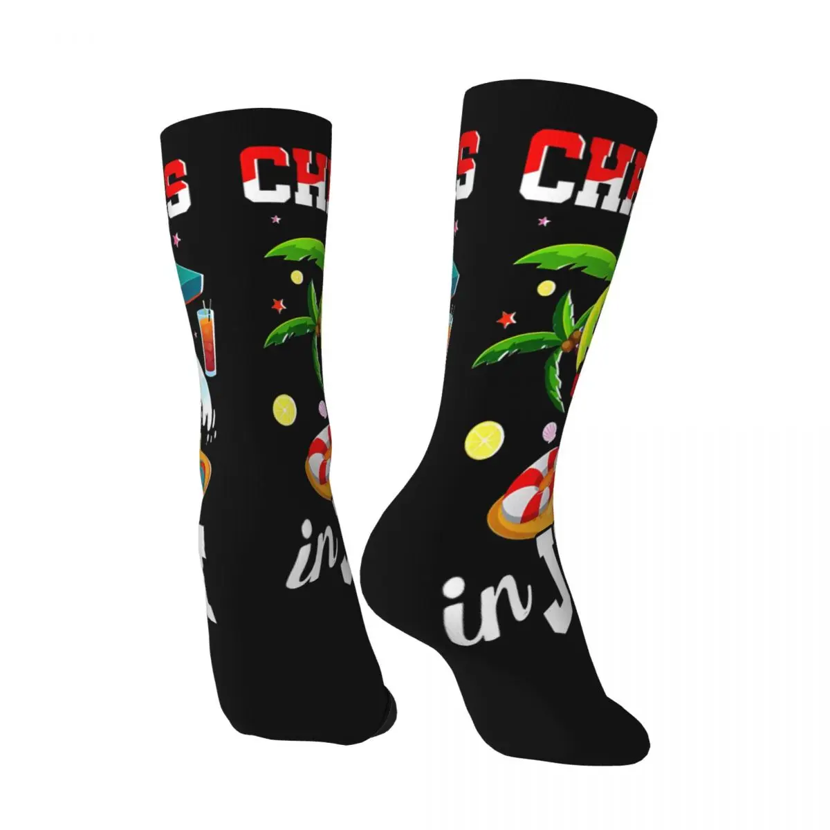 Funny Crazy Sock for Men Super Hip Hop Harajuku Christmas In July Happy Seamless Pattern Printed Boys Crew compression Sock