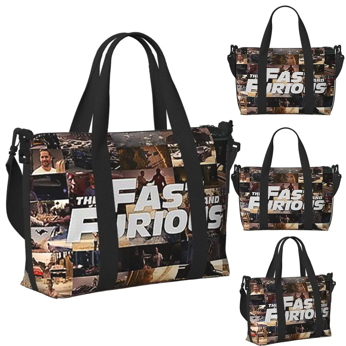 

Fast And Furious Legends Tribute Beach Travel Bag Large Capacity Tote Bags for Gym Sport Women Shopping Duffle Shoulder Bag
