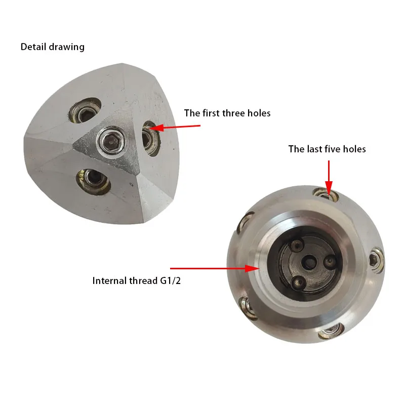 G1/2 Internal Thread High Pressure Nozzle Dredge the Sewage Pipe Clogged Sludge Grease Cleaning Puncture Nozzle Stainless Steel