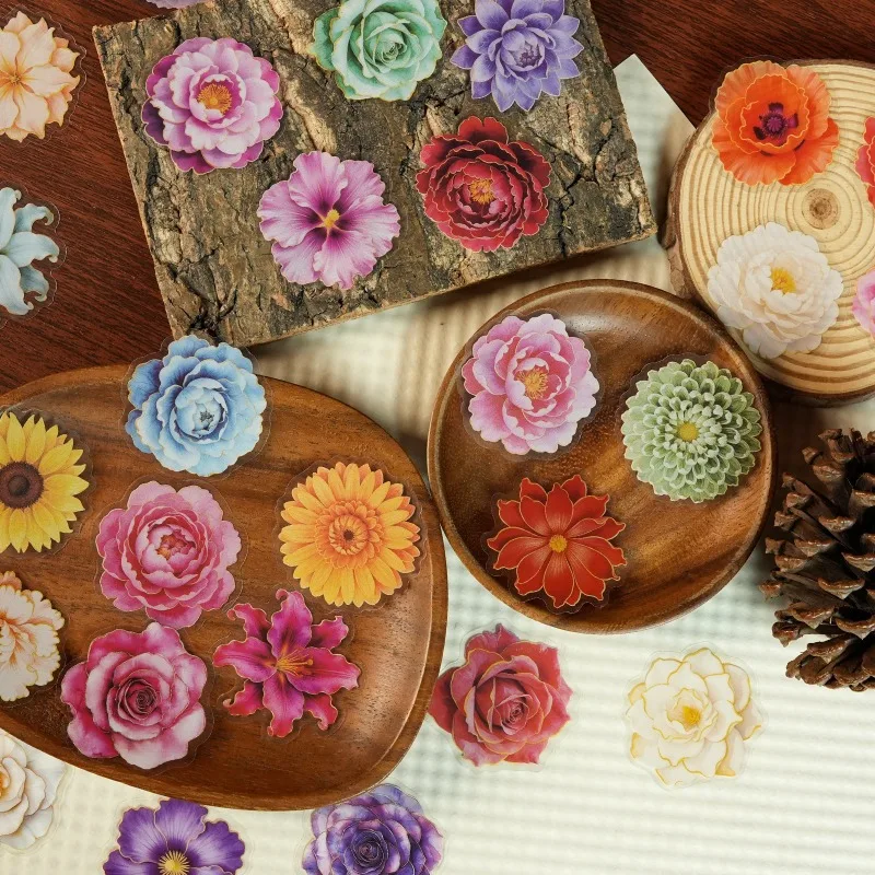 56pcs Cartoon Personalized Flower Pet Creative Graffiti Decorative Stickers