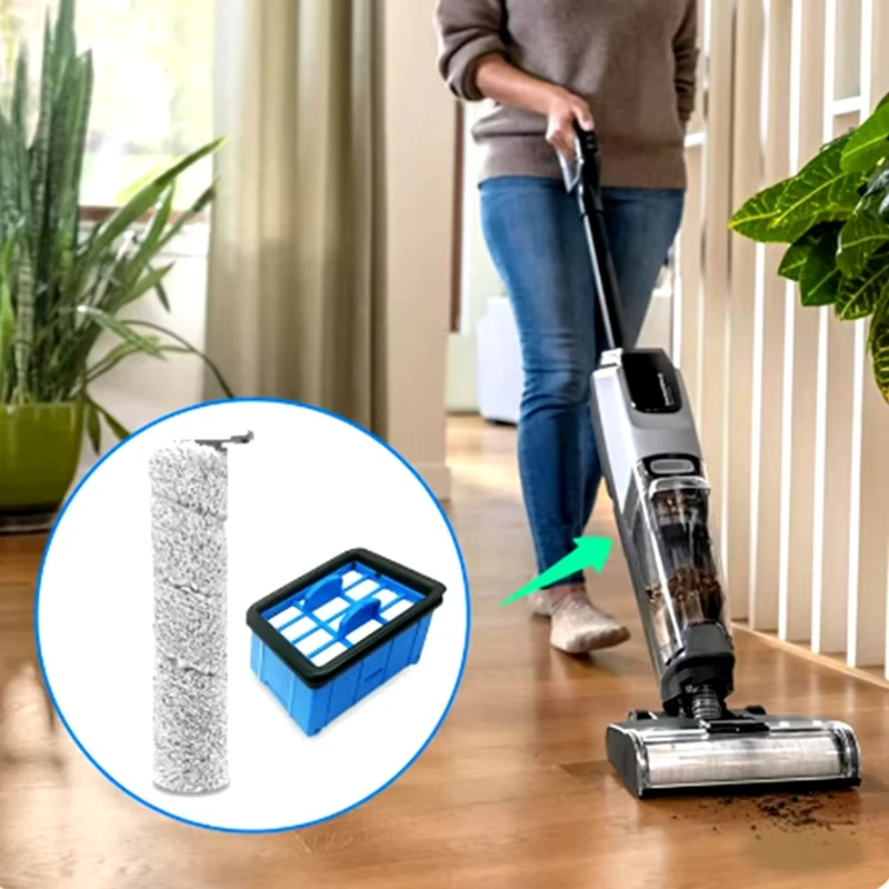 ウェットおよびドライ掃除機ローラーブラシ、フィルターアクセサリー、交換用スペアパーツ、Bissell Crosswave Omniforce 3882に適合