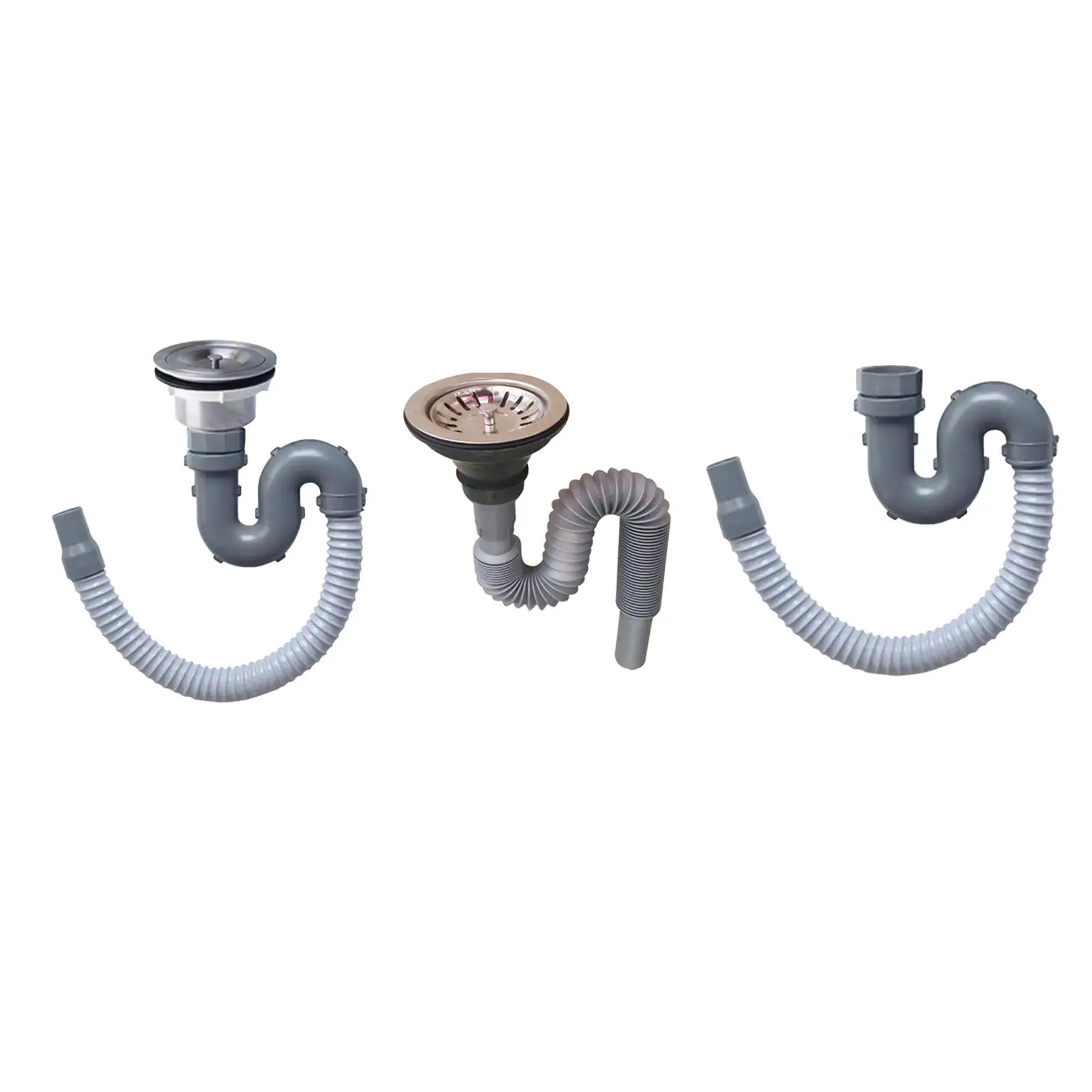 Sink Drain Pipe Easy to Install Rustproof Sturdy Universal Fittings Drain Hose Sewer Tube for Bathtub Salon Toilet Sinks