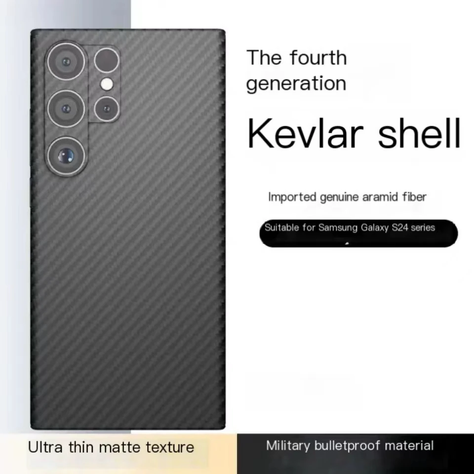 

Samsung S24 Ultra Phone Case All Inclusive Kevlar Aramid Carbon Fiber Protective Case Ultra-Thin Frosted Hard Shell