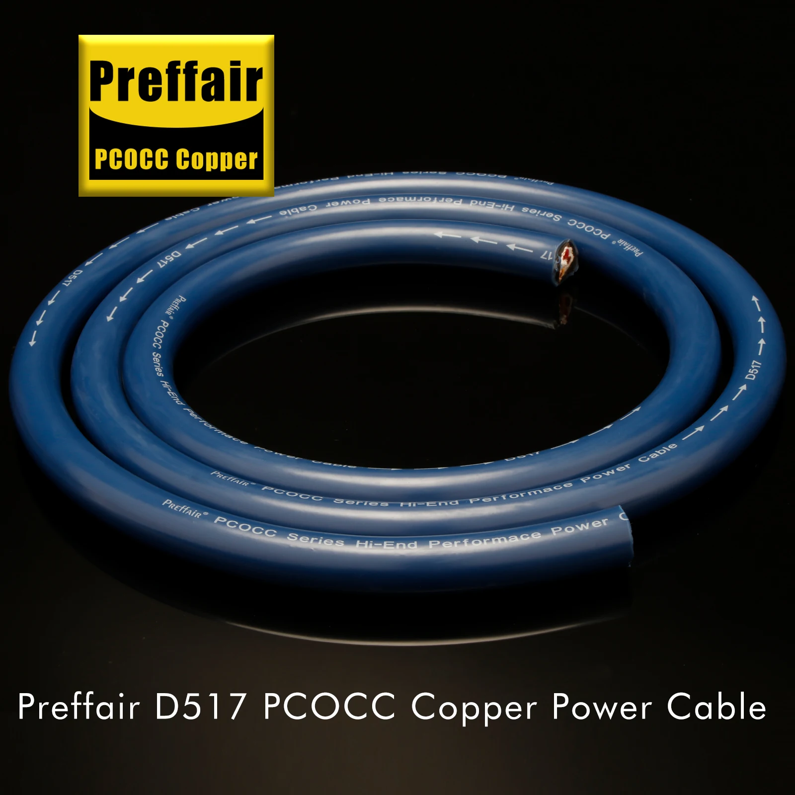 Preffair D517 11AWG Hifi Audio Power Cable 4Square Power Cord 1 pcs