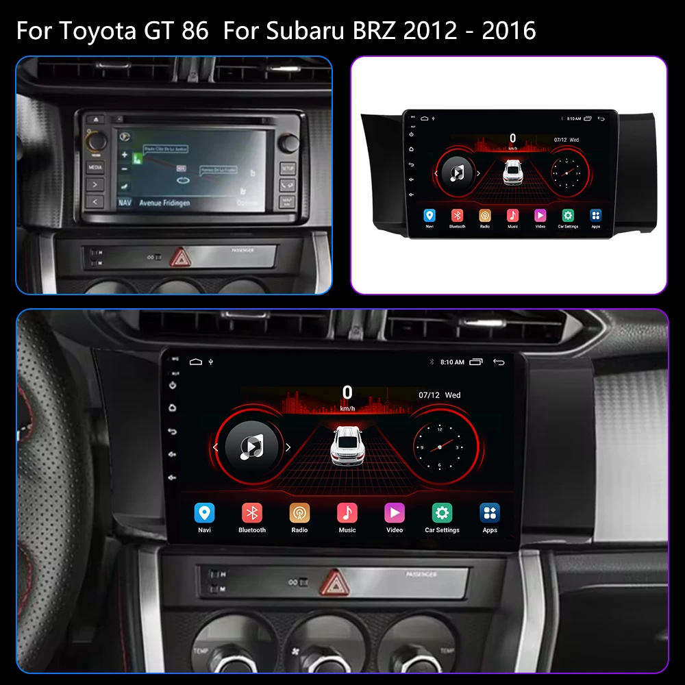 Android 13 For Toyota GT86 GT 86 Subaru BRZ Scion FRS 2012 2013-2016 Car Multimedia GPS Navigation Radio Android Auto 4G Carplay