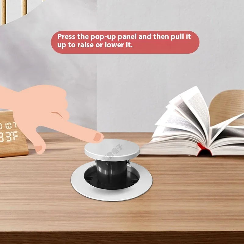 EU 16A PULL POP UP 3 Power EU Socket Color Port Kitchen Table Desktop Sockets Retractable Countertops Hidden Desktop Outlets