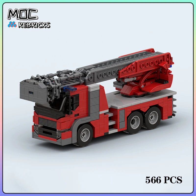 MOC Hot City Series Bricks Deventer Fire Ladder Truck importer nights Model Analyste, DIY Puzzle Assembling, Strengthening Toys, Christmas Gift for Boys