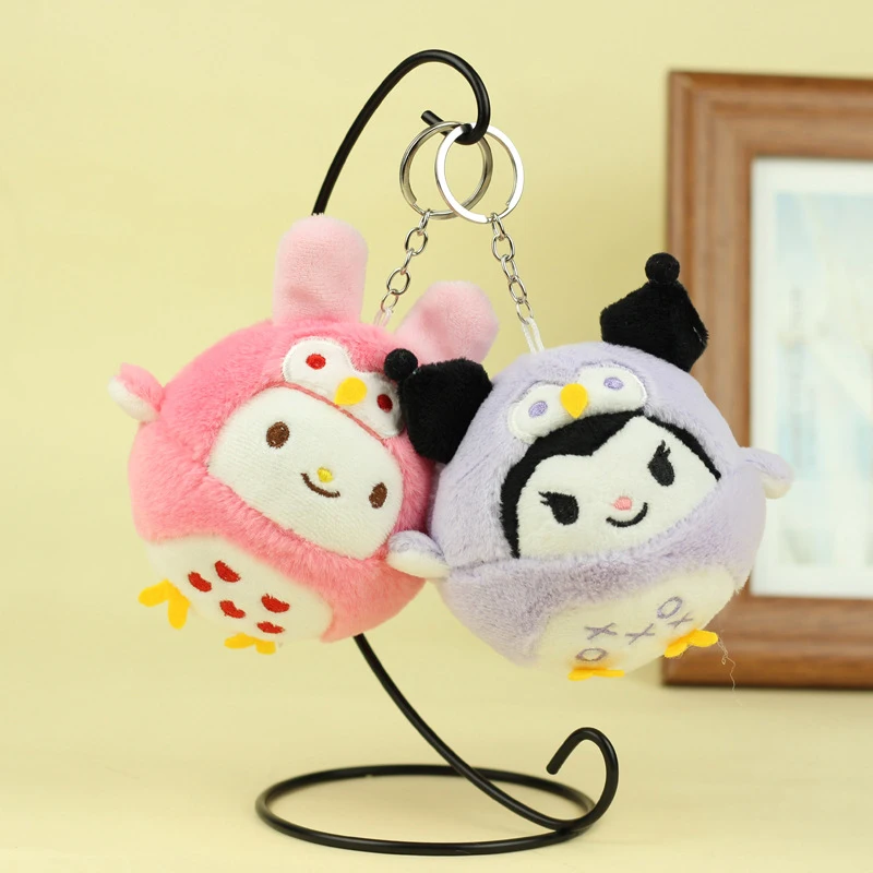 Simpatico gufo Sanrio peluche bambola giocattolo portachiavi fascino ciao Kitty melodia Cinnamoroll Kuromi portachiavi borsa ciondolo accessorio peluche regalo