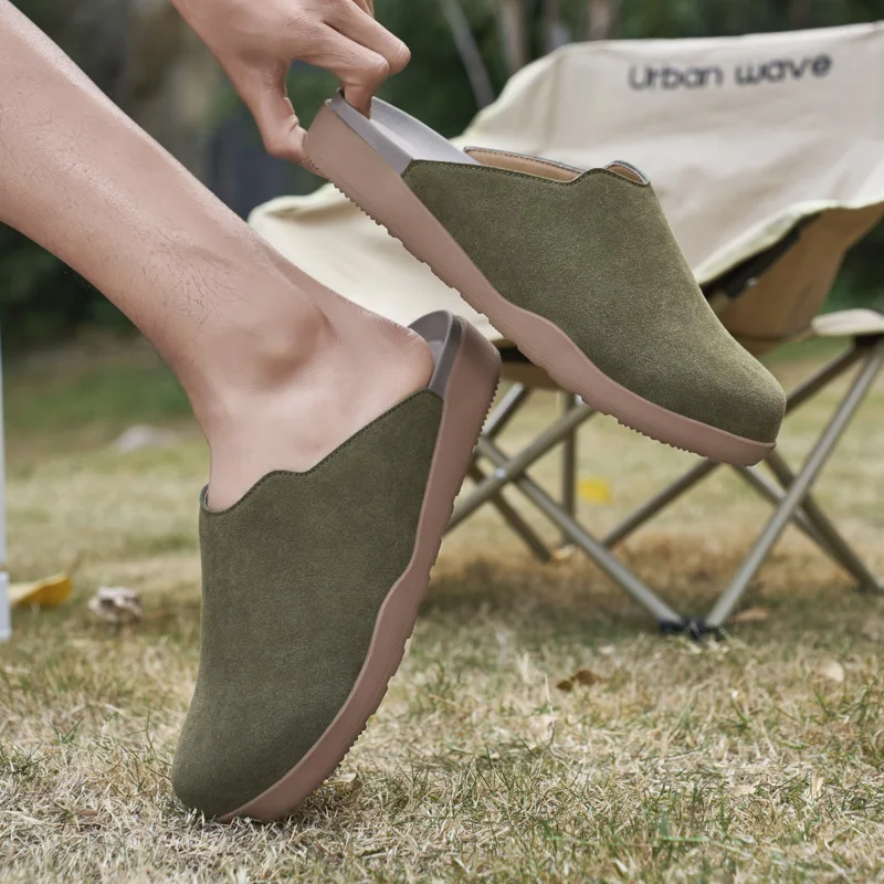 Fashion Mens Muller Shoes New Style Summer Drag Leisure Walk Male Half Slippers Outdoor Lazy Flats Business Casual_vogvips.com