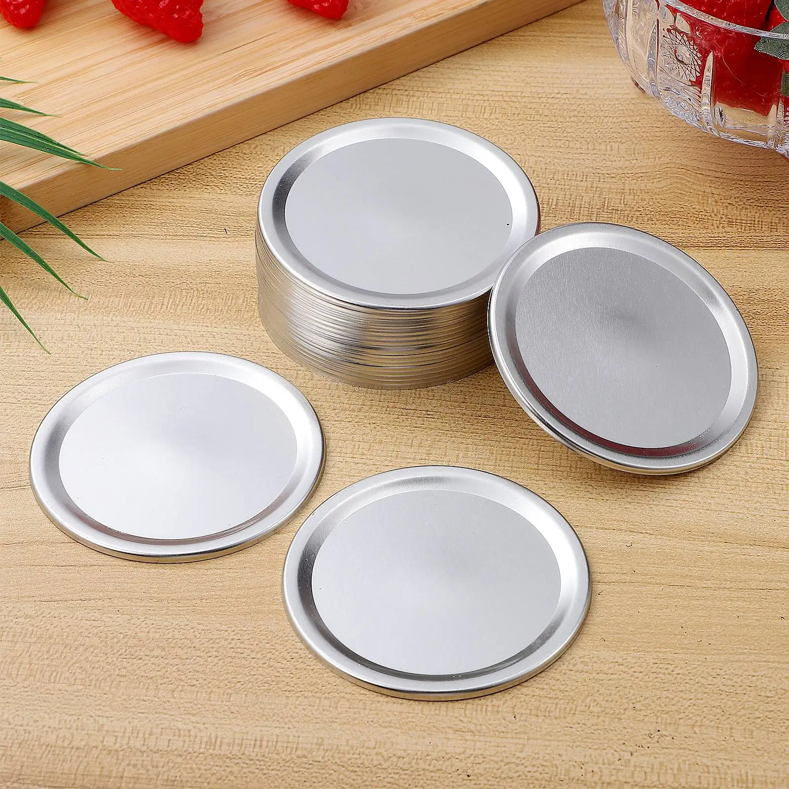 

24 Pcs Tinplate Cover Sealing Caps for Bottles Can Lids Metal Solid Canning Jar Split-Type Sealed Accessories