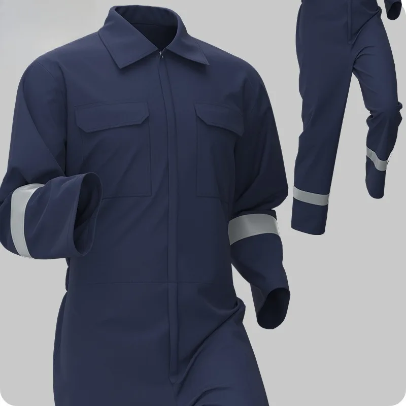 Lente Herfst Reflecterende Streep Overall Werkkleding Duurzaam Fabriek Workshop Uniform Arbeid Beschermend Pak
