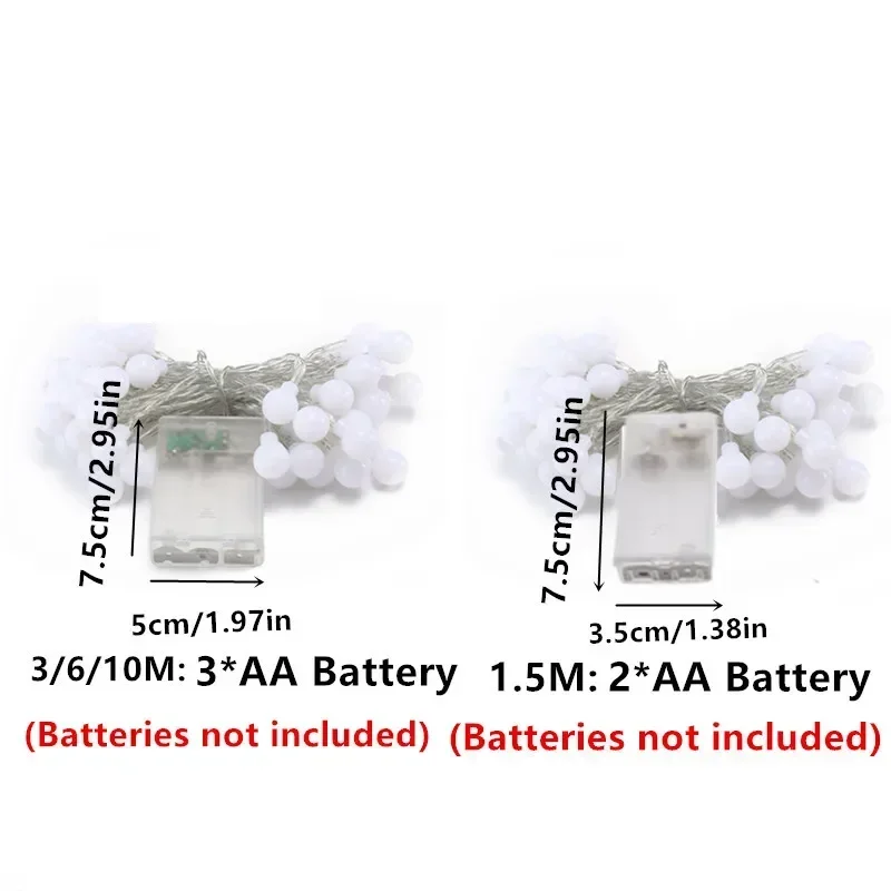 Christmas Room Decor Battery Operated Fairy Light LED Ball String Light Wedding String Light Outdoor Light for Halloween Garden