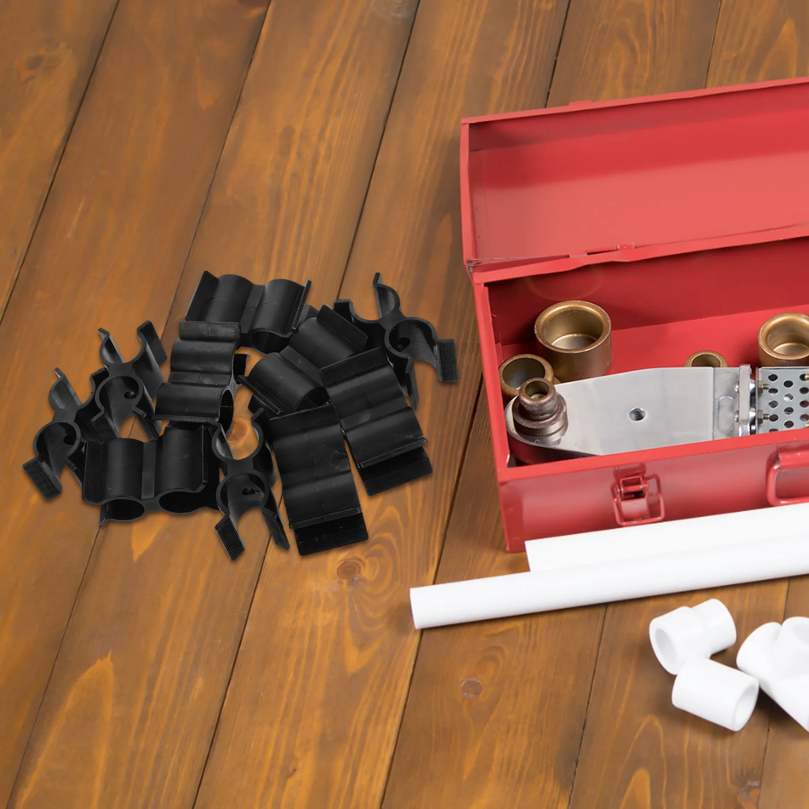 

10pcs Double Clamp Black Nylon Marine Hardware For Boat Rv Yacht Pipe Connectors Durable Waterproof Pipe Clips Shelf Pole