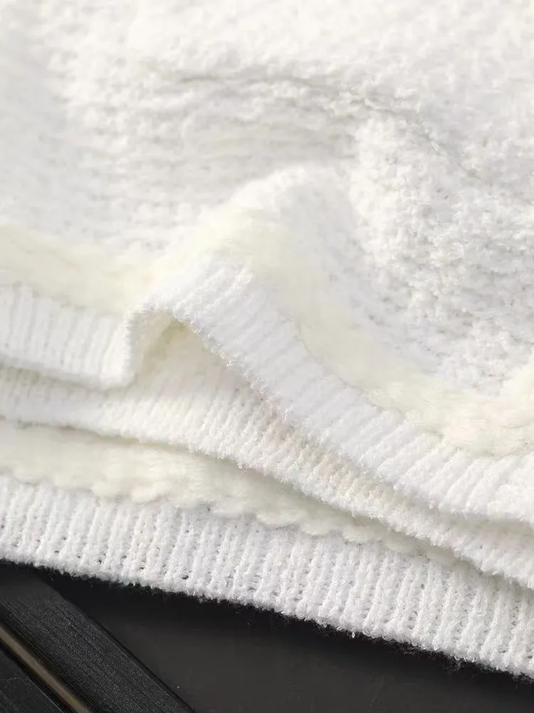 Ele Commute フレンチ スレ ニット カーディガン レディース ロング スベオルト コート ドールカラー オープンフロント 秋冬 アウター