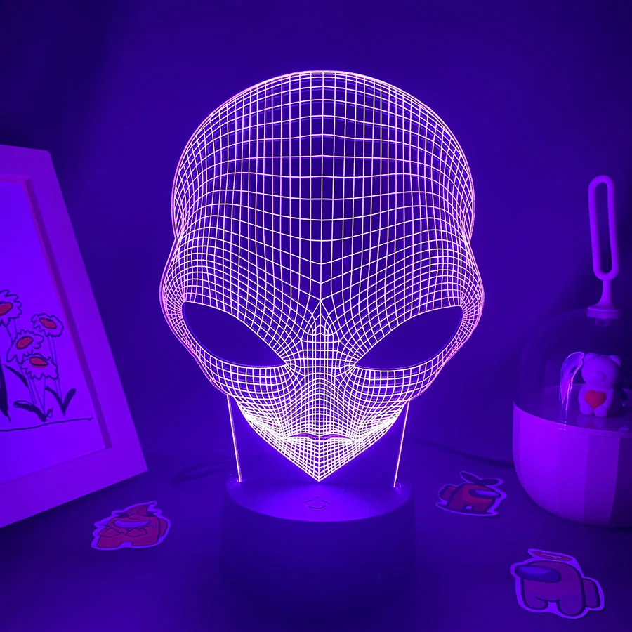 Pop eyed Alien 3D Lava Lamp LED RGB Creative Night Lights Cool Gift for Kid Friend Bedroom Bedside Table Decor Alien Shape Light