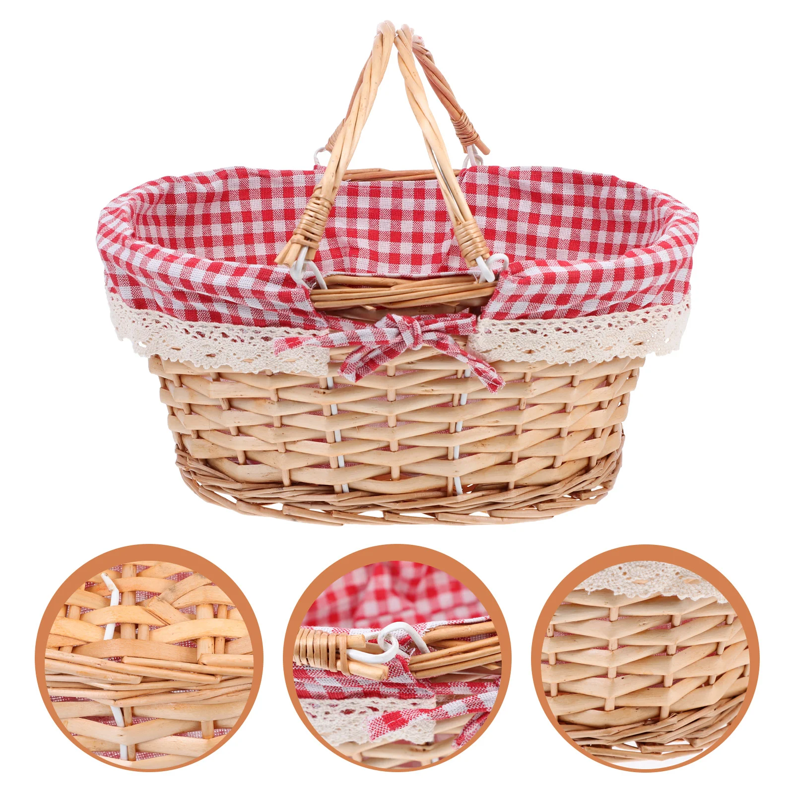 Food Picnic Basket Baby Baskets Beach Blanket Cloth Storage Exquisite Photo Prop