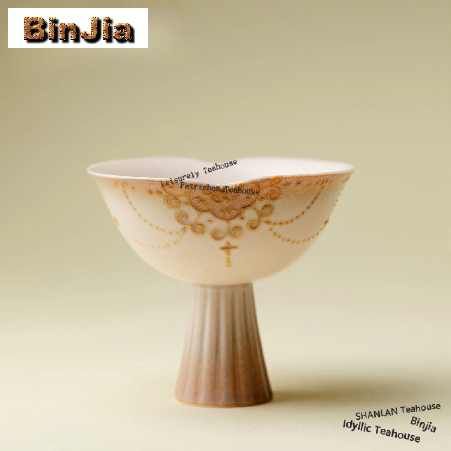 

75ml Arita Porcelain Curtain High-foot Teacup Japanese Tea Bowl Single Cups Tea-tasting Smelling Cup Jianzhan Master Cup For Tea