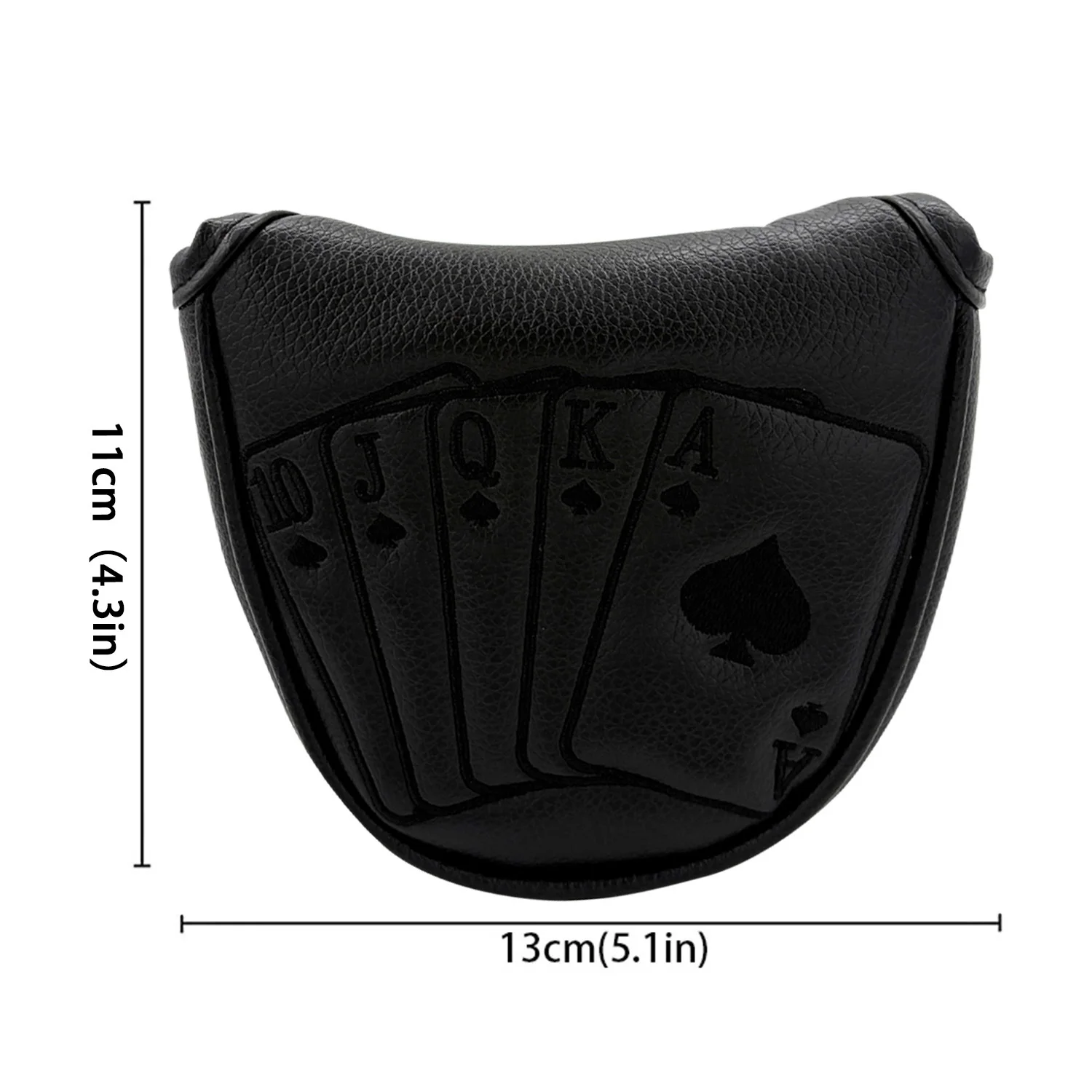 1pc Golf Club Protective Cover, Putting Head Cover, Playing Card Design, Velcro Closure, Durable and Stylish