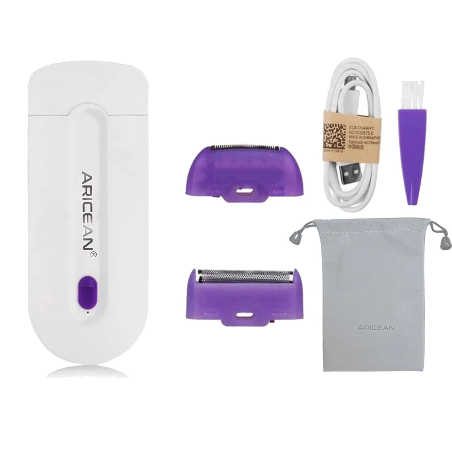 Professional ผมไม่เจ็บปวด USB Remover แขนลูกวัวเครื่องกําจัดขนแบบชาร์จไฟได้ 2 ใน 1 ผู้หญิง Body Face ขาบิกินี่มือโกน Depilator