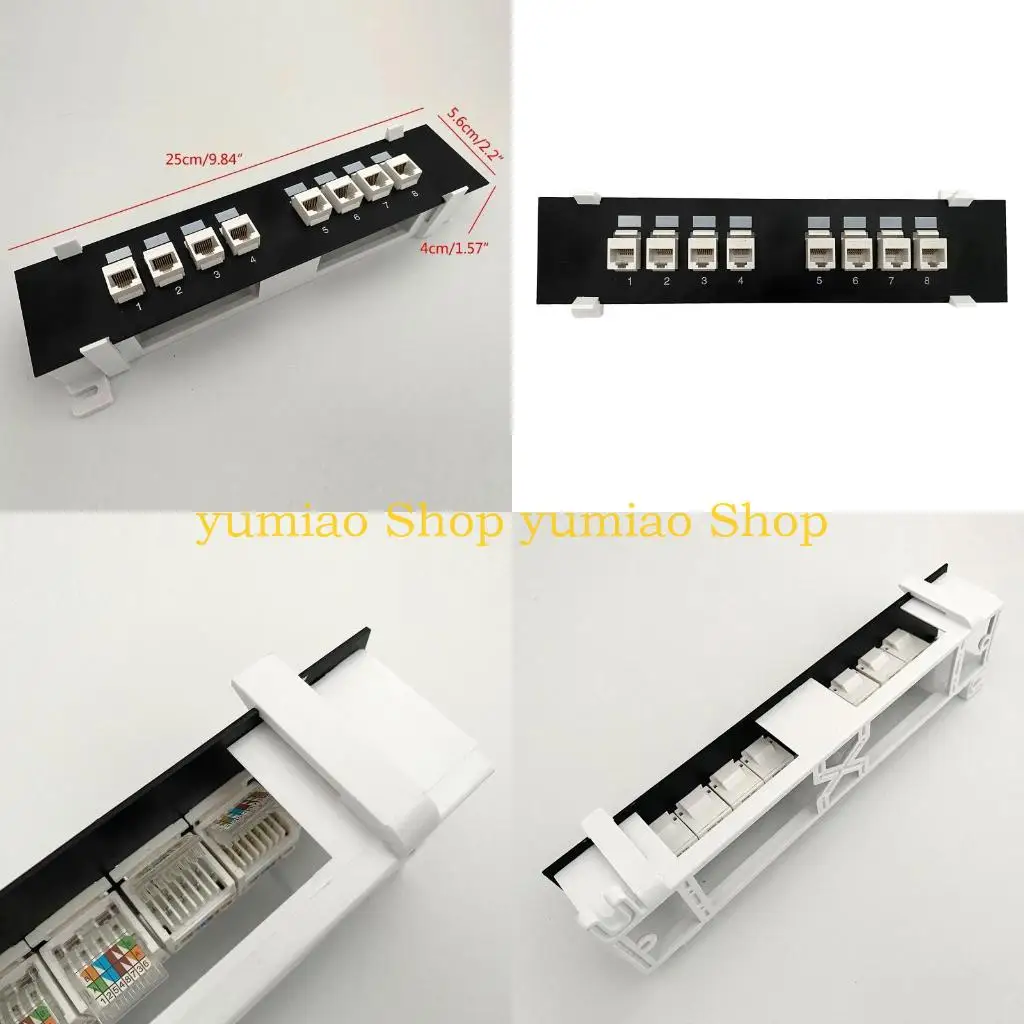 587B Pannello patch a 8 porte CAT6 RJ45 Extender Keystone Gigabit LAN Accoppiatore Plug