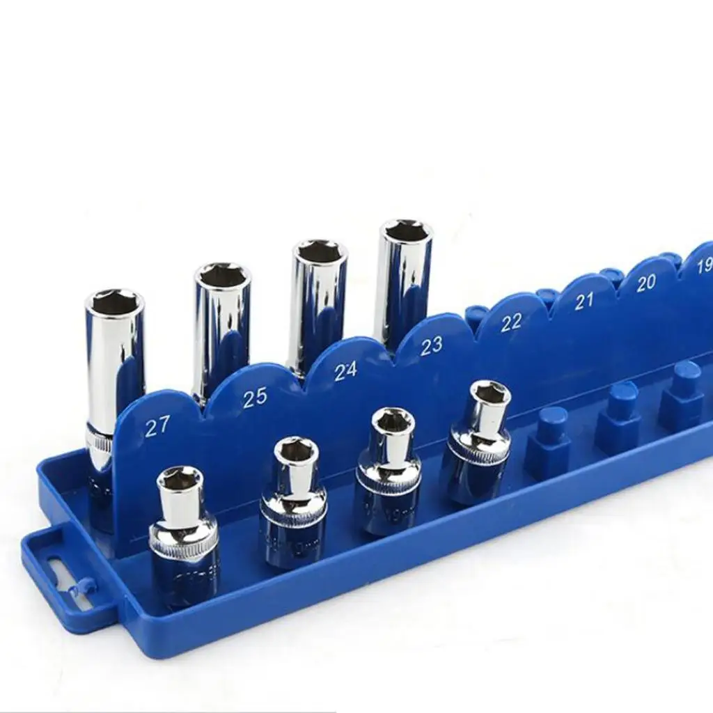 Socket Organizer Rack PP Polypropylene Drive Holder Toolbox Tray for Metric Deep and Standard Sockets