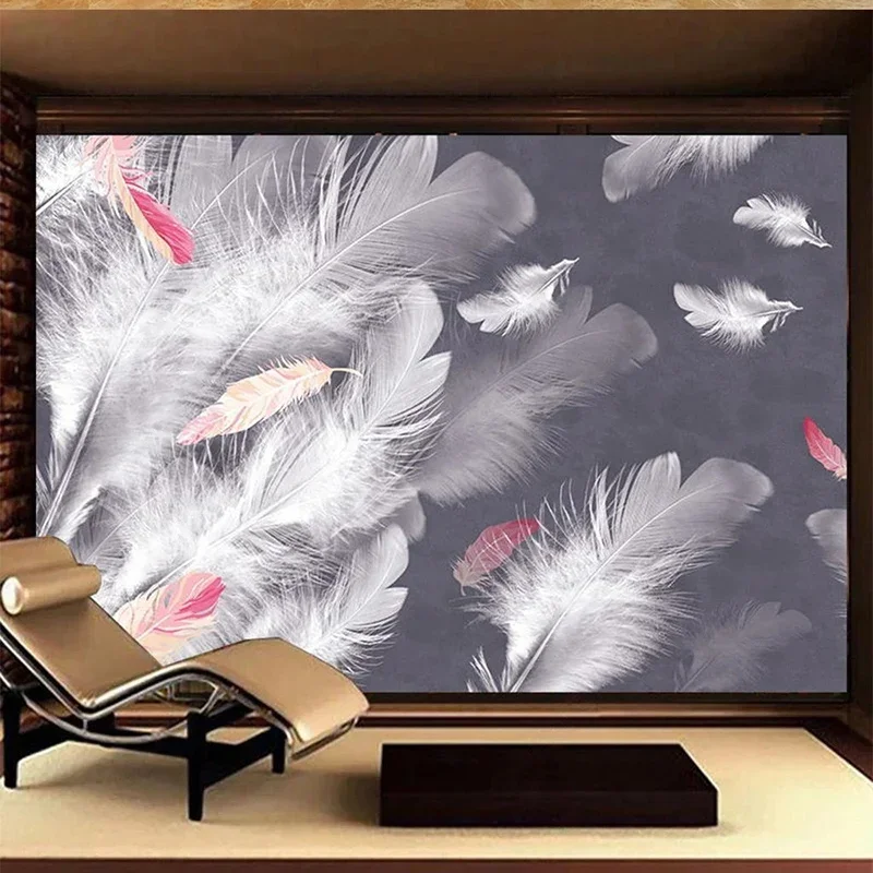 Custom Modern Nordic Minimalist Feather Abstract Photo Wallpaper Backdrop Wall Mural Living Room Bedroom Restaurant Home Decor
