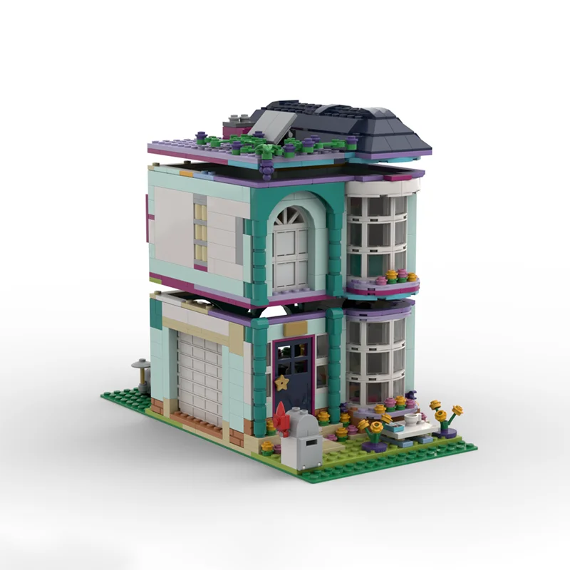 مجموعة مكعبات بناء Moc مكونة من 761 قطعة - بيت أندرياس، DIY إبداعي، مثالية للتعليم والتجميع، طراز حديث