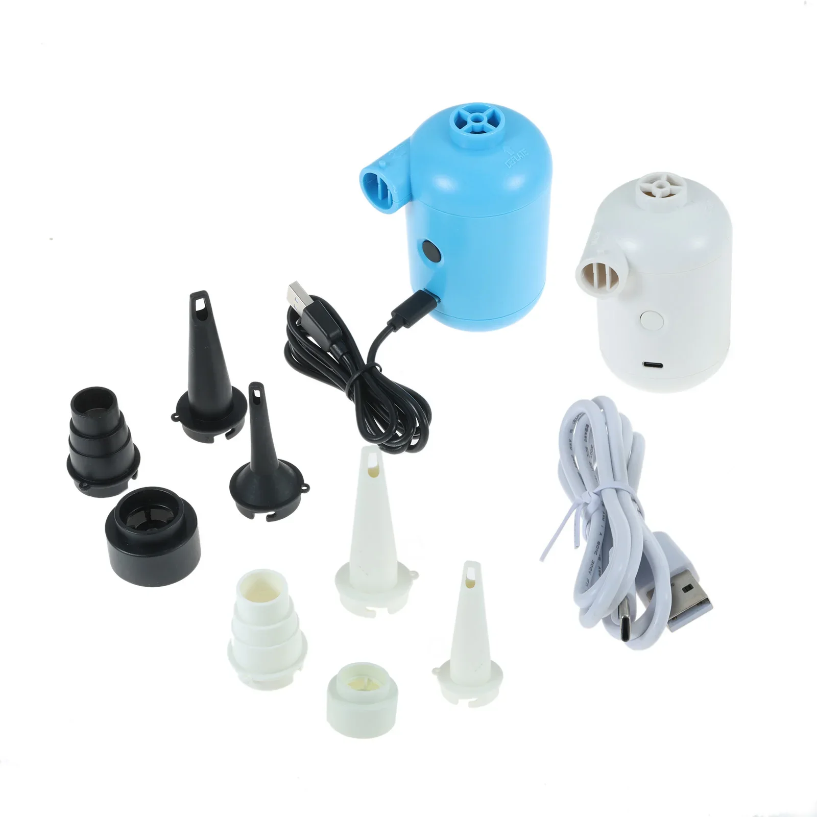 1 Set Electric Air Pump Without Battery Mini Size PVC 95*65*60mm With Valve Nozzle Power Cord for Rubber Boat Inflatable Bed