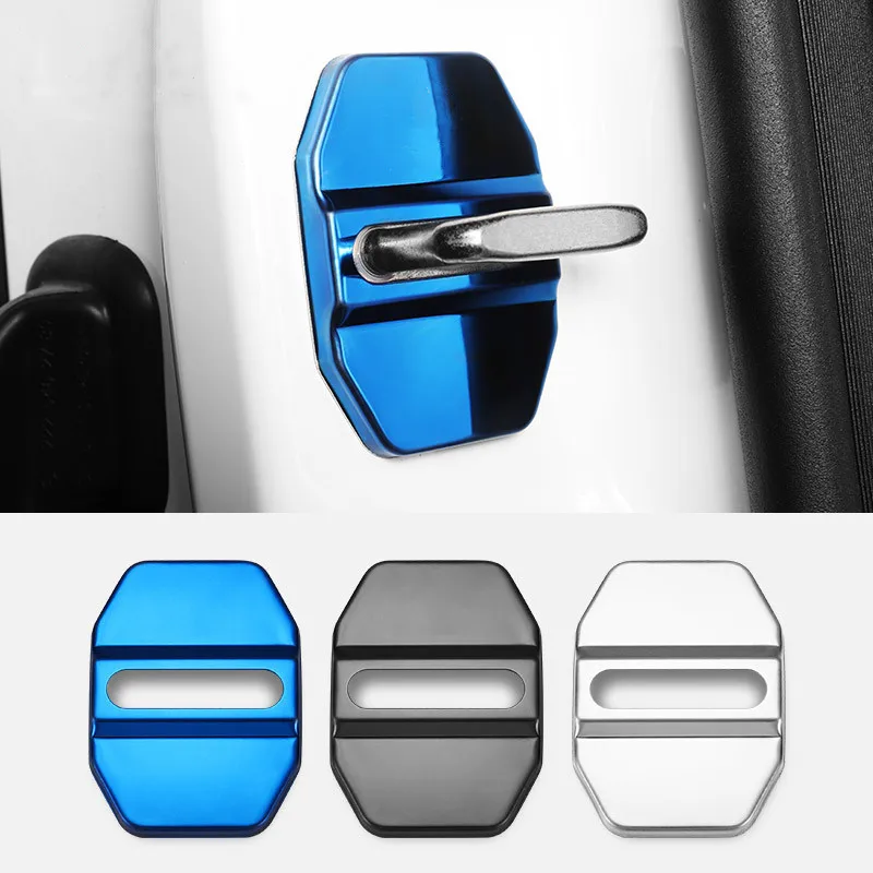 4PCS Car Door Lock Decorative Covers Door Buckle Cap Protector Car Styling For Benz Audi BMW VW Skoda Car Accessories