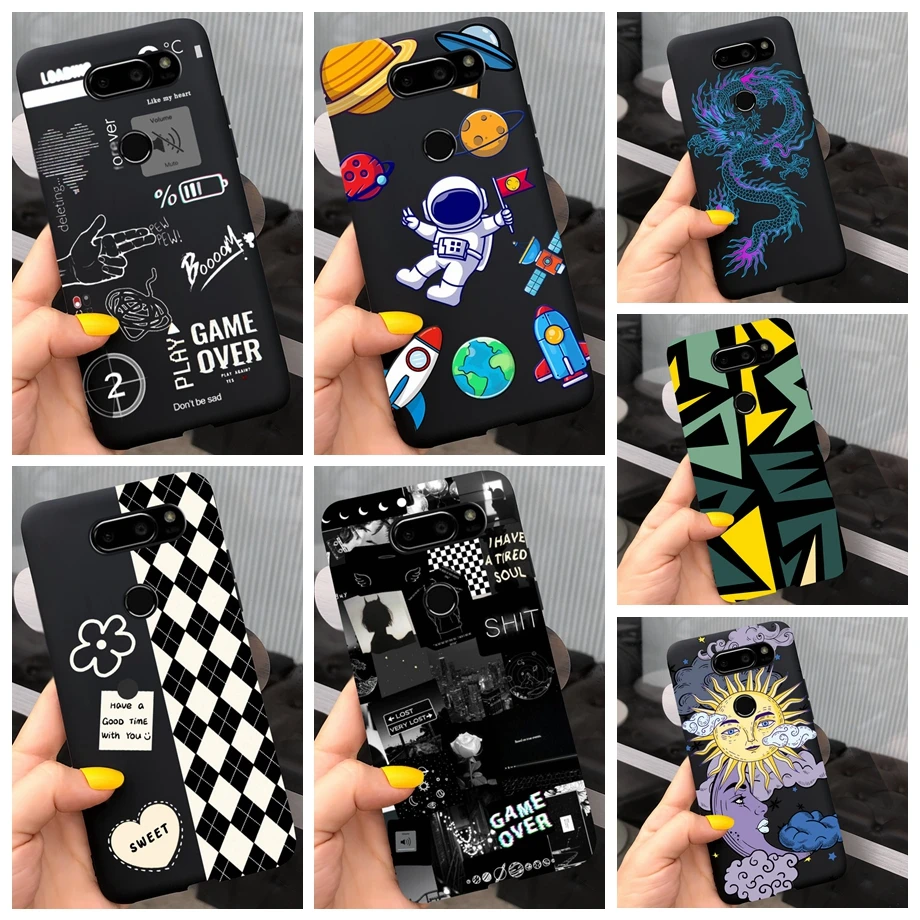 For LG V30 / V30+ / V30s ThonQ Case Soft Silicone Shockproof TPU Back Cover for LG V30 Plus Case Funda Lovely Cartoon Cool Style