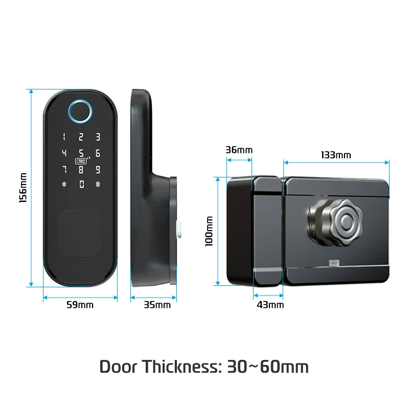 Imagem -05 - Ttlock sem Fio Bluetooth para Portão ao ar Livre Home Security Impermeável Smart Fingerprint Door Lock Código App Cartão ic Keyless Electric Lock