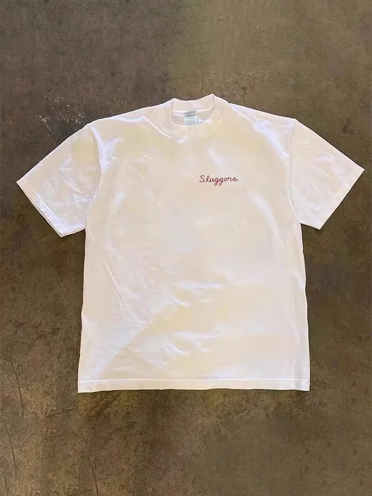Loose Fit Short Sleeve T-Shirt Pure Cotton Double Thread Women's Style Heavyweight Couple's Tee Casual Summer Fashion