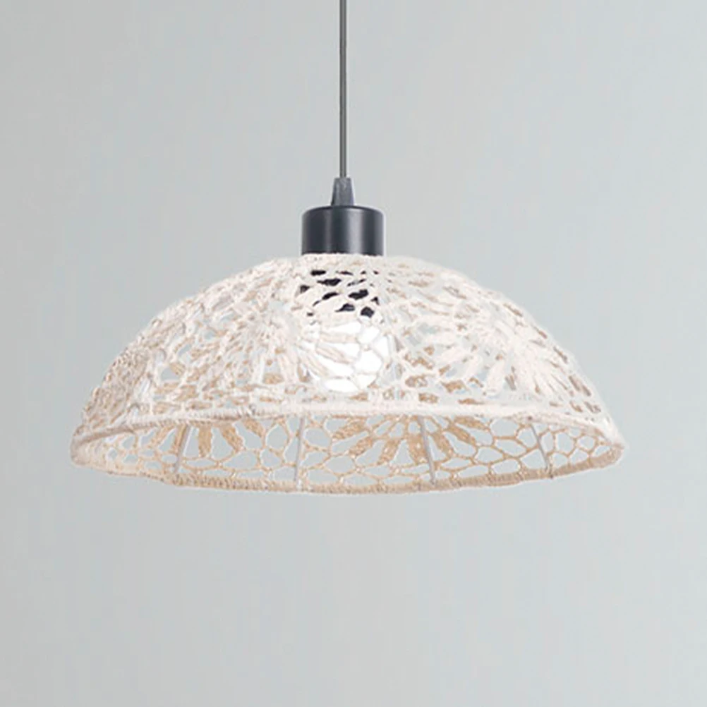 Bohemian Lamp Shade Woven Light Cover 4cm E27 Fringe Decorative Pendant Shades for Home Kitchen Bedroom Cafe Restaurant