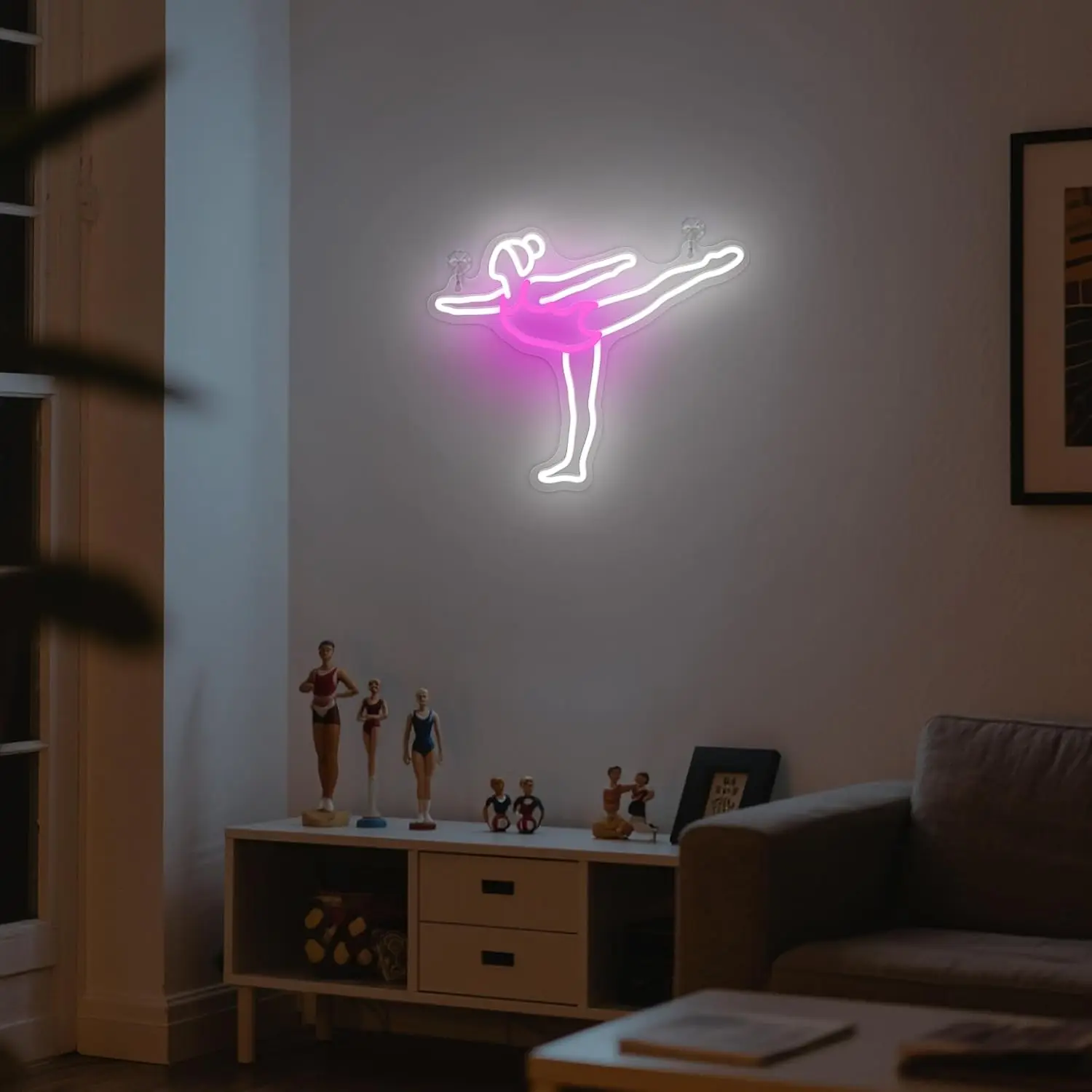Gymnastics Neon Sign USB Powered LED Neon Light for Sports Club Dance Studio Gaming Room Bedroom Decor Birthday Chirstmas Gift