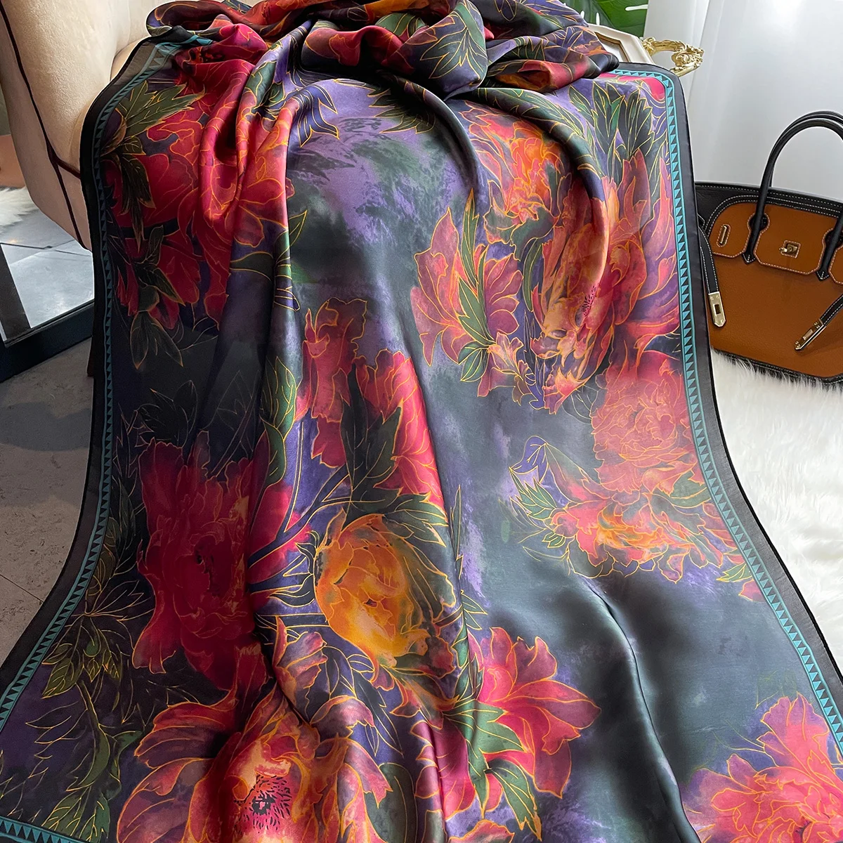 180* 90cm new luxury brand women\'s silk scarf Shawl Women\'s Beach shawl headscarf