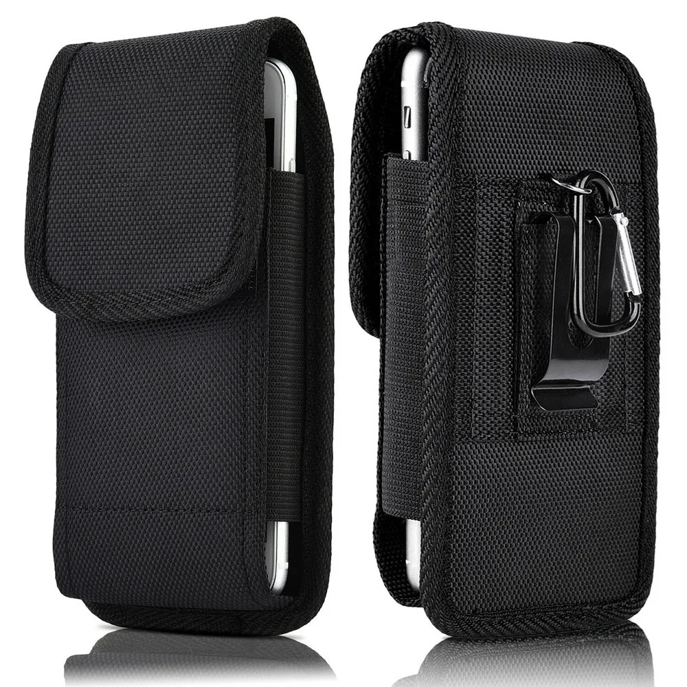 Mobile Phone Bags Black Nylon Vertical With Belt Clip Phone Pouch Anti-lost Outdoor Pouch Wallet Case