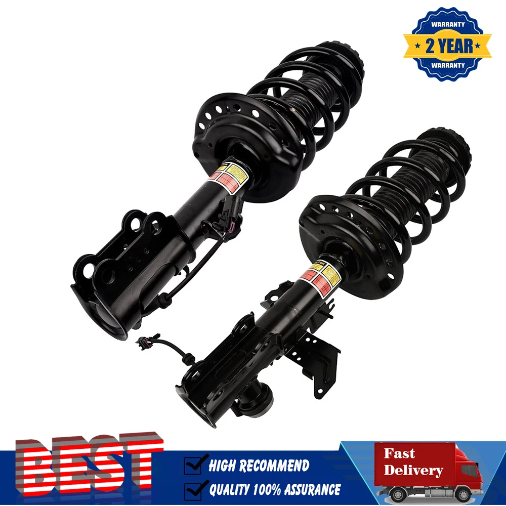 

Pair Front Shock Absorber Strut Spring Suspension Assys for 2010-2016 Cadillac SRX w/ Electric 22993799 20834663