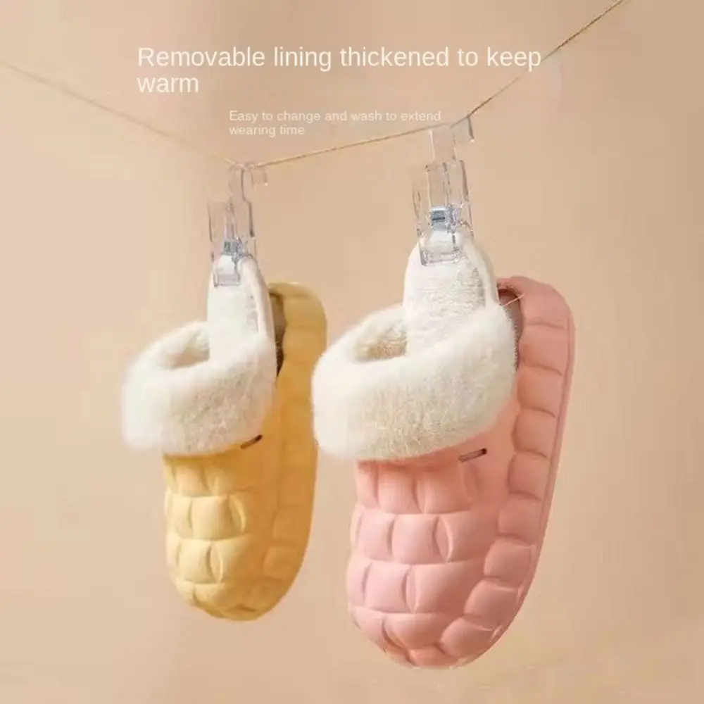 

Convenient Warm Shoe Cover Thickened Fur Lining Slippers Liners Removable Insoles Winter