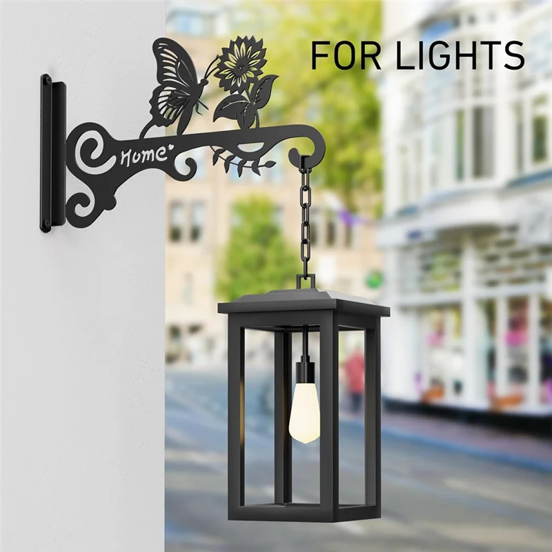 ABZL 10 Inch Metal Plant Hooks - Decorative Wall Hangers With Butterfly Design For Indoor & Outdoor Use - Hanging Brackets