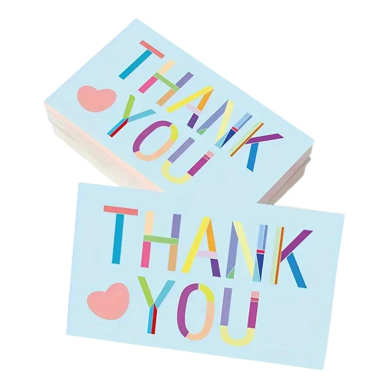 50pcs Thank You Cards Commercial Decorative Label Card Gift Packaging Thank You Card For Your Supporting Message Card